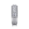 18K White Gold Diamond Wide Band Ring - 2.55 ct