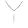 18K White Gold Diamond Y Knots Necklace - 4.14 ct