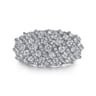 18K White Gold Domed Diamond Wide Band Ring - 2.05 ct