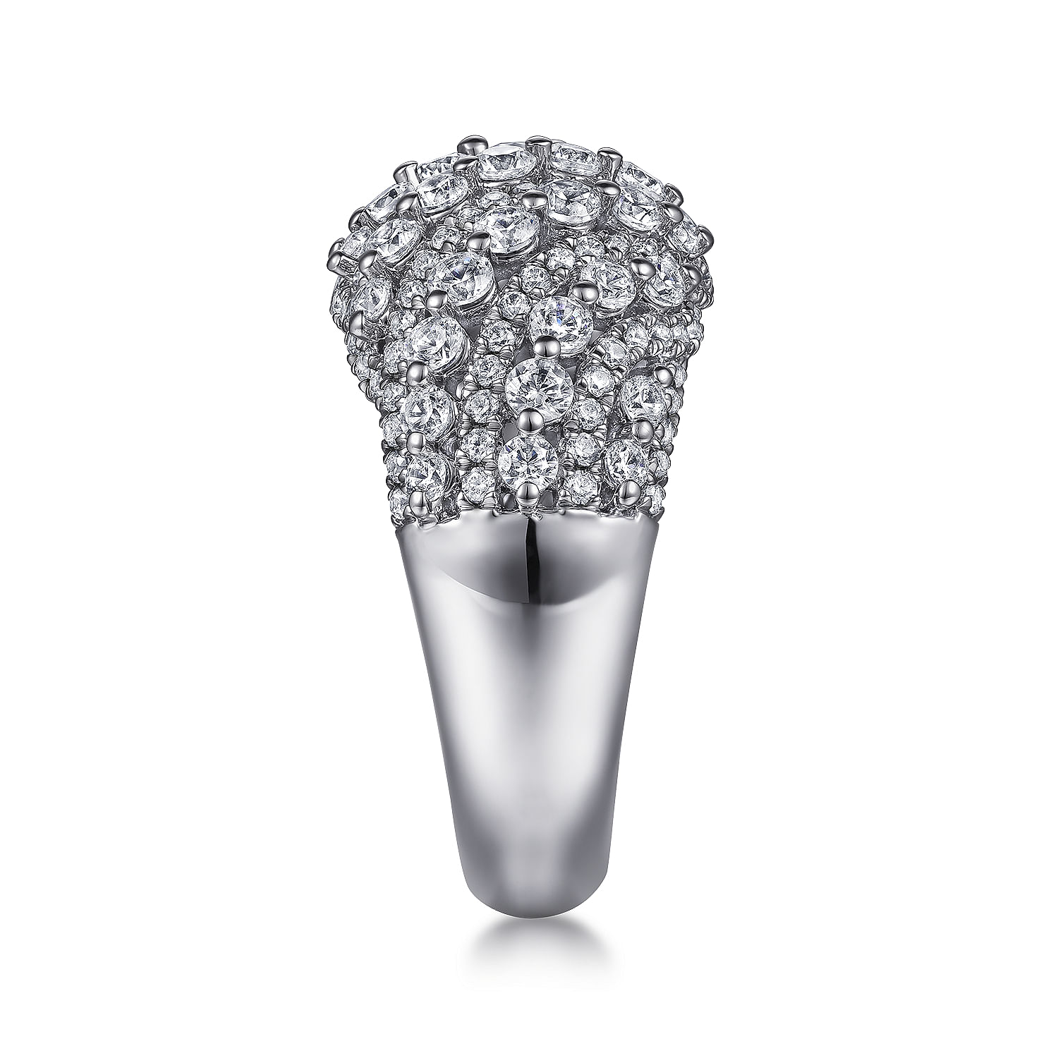 GRAY(グレイ)ＱＵＡＤＲＡ (クアドラ) 17-18モデル 163 14K White Gold Diamond Layered Criss Cross Ring @ $3800