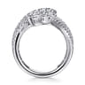 18K White Gold Dramatic Wide Band Diamond Fan Ring - 2.38 ct