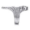 18K White Gold Dramatic Wide Band Diamond Fan Ring - 2.38 ct