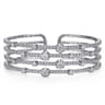 18K White Gold Four Row Diamond Bangle - 4.45 ct