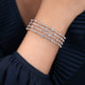18K White Gold Four Row Diamond Bangle - 4.45 ct