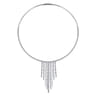 18K White Gold Graduating Diamond Bar Statement Necklace - 7.35 ct