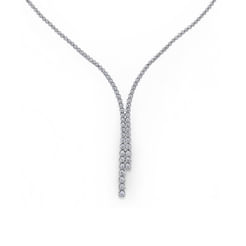 18K White Gold Graduating Diamond Necklace