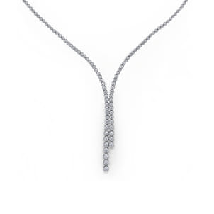 18K White Gold Graduating Diamond Necklace