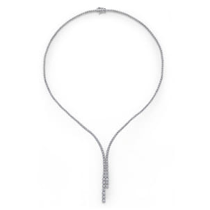 18K White Gold Graduating Diamond Necklace