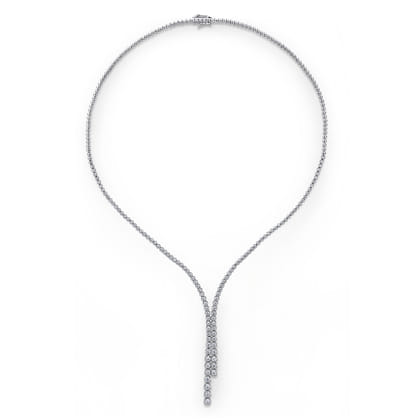 18K White Gold Graduating Diamond Necklace