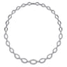 18K White Gold Graduating Oval Link Diamond Necklace - 2.98 ct
