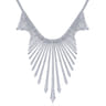18K White Gold Graduating Spikes Diamond Statement Necklace - 13.17 ct