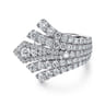 18K White Gold Horizontal Diamond Fan Ring - 2.26 ct