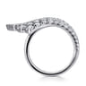 18K White Gold Horizontal Diamond Fan Ring - 2.26 ct