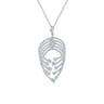 18K White Gold Intersecting Diamond Channels Pendant Necklace - 2.28 ct