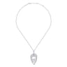 18K White Gold Intersecting Diamond Channels Pendant Necklace - 2.28 ct