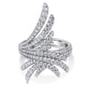 18K White Gold Intersecting Diamond Statement Ring - 1.15 ct