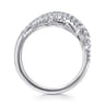 18K White Gold Intersecting Diamond Statement Ring - 1.15 ct