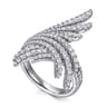 18K White Gold Intersecting Diamond Statement Ring - 1.15 ct
