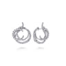 18K White Gold Intricate Round Twisted 25mm Diamond Hoop Earrings - 2.1 ct