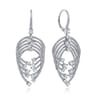 18K White Gold Layered Teardrop Diamond Drop Earrings - 2.9 ct