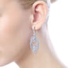 18K White Gold Layered Teardrop Diamond Drop Earrings - 2.9 ct