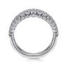 18K White Gold Layered Wide Band Diamond Ring - 1.79 ct