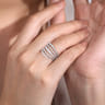 18K White Gold Layered Wide Band Diamond Ring - 1.79 ct