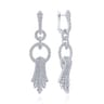 18K White Gold Linear Diamond Drop Earrings - 2.64 ct