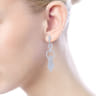 18K White Gold Linear Diamond Drop Earrings - 2.64 ct