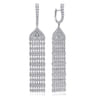 18K White Gold Long Diamond Chandelier Earrings - 3 ct