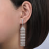 18K White Gold Long Diamond Chandelier Earrings - 3 ct