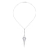 18K White Gold Long Diamond Kite Shaped Pendant Necklace - 2.69 ct