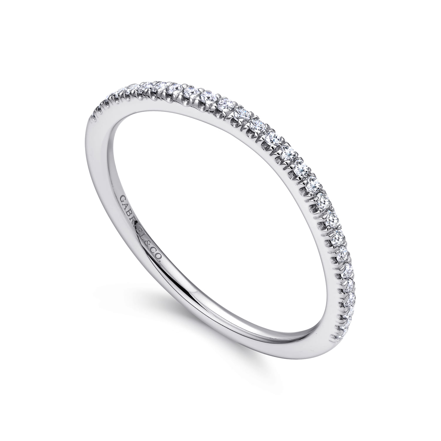 18K White Gold Matching Wedding Band - 0.14 ct - Shot 2