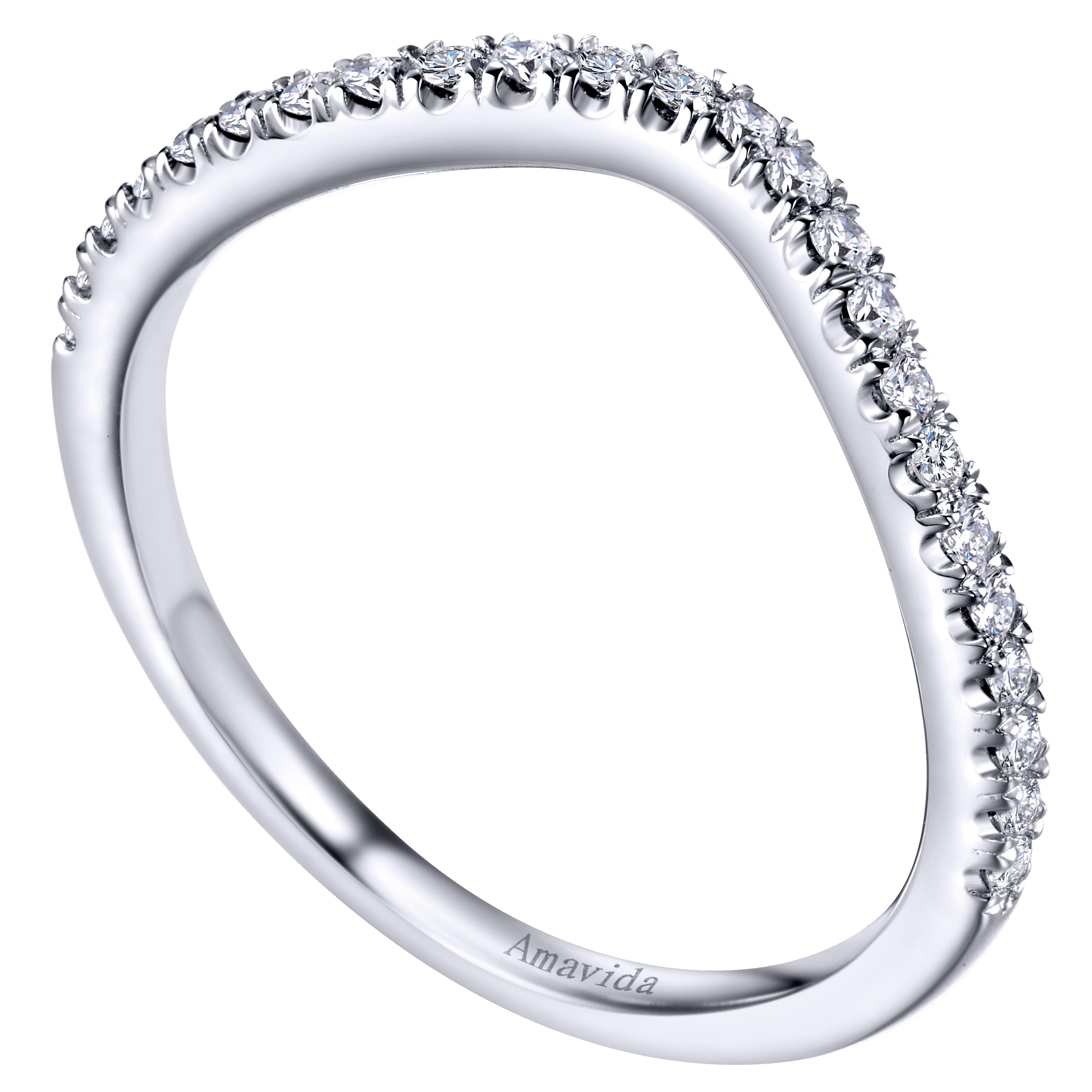 18K White Gold Matching Wedding Band - 0.19 ct - Shot 3