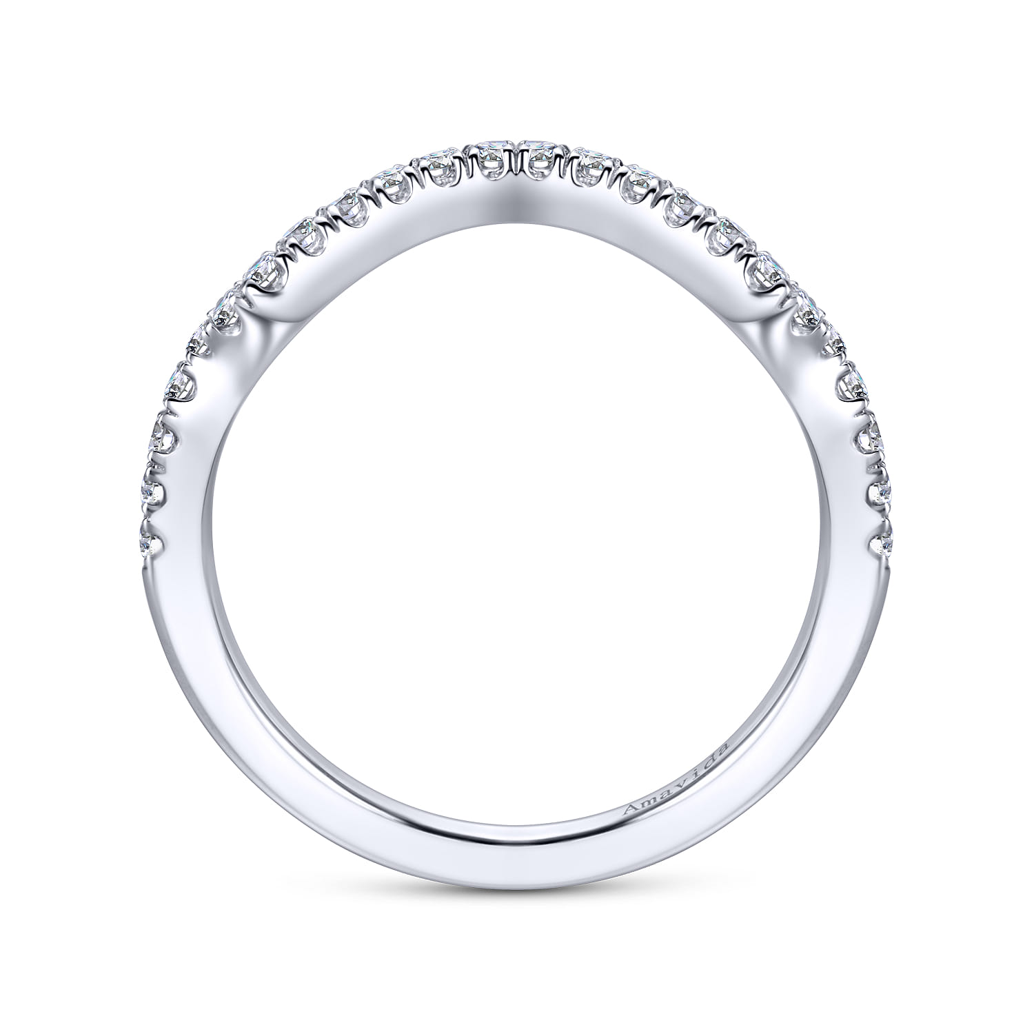 18K White Gold Matching Wedding Band - 0.22 ct - Shot 2