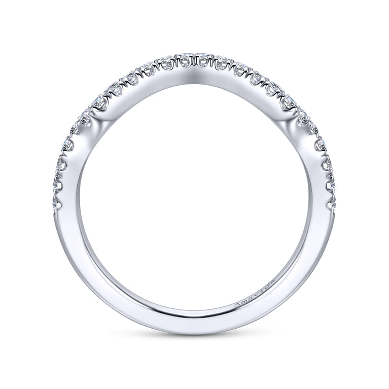 18K White Gold Matching Wedding Band - 0.22 ct - Shot 2