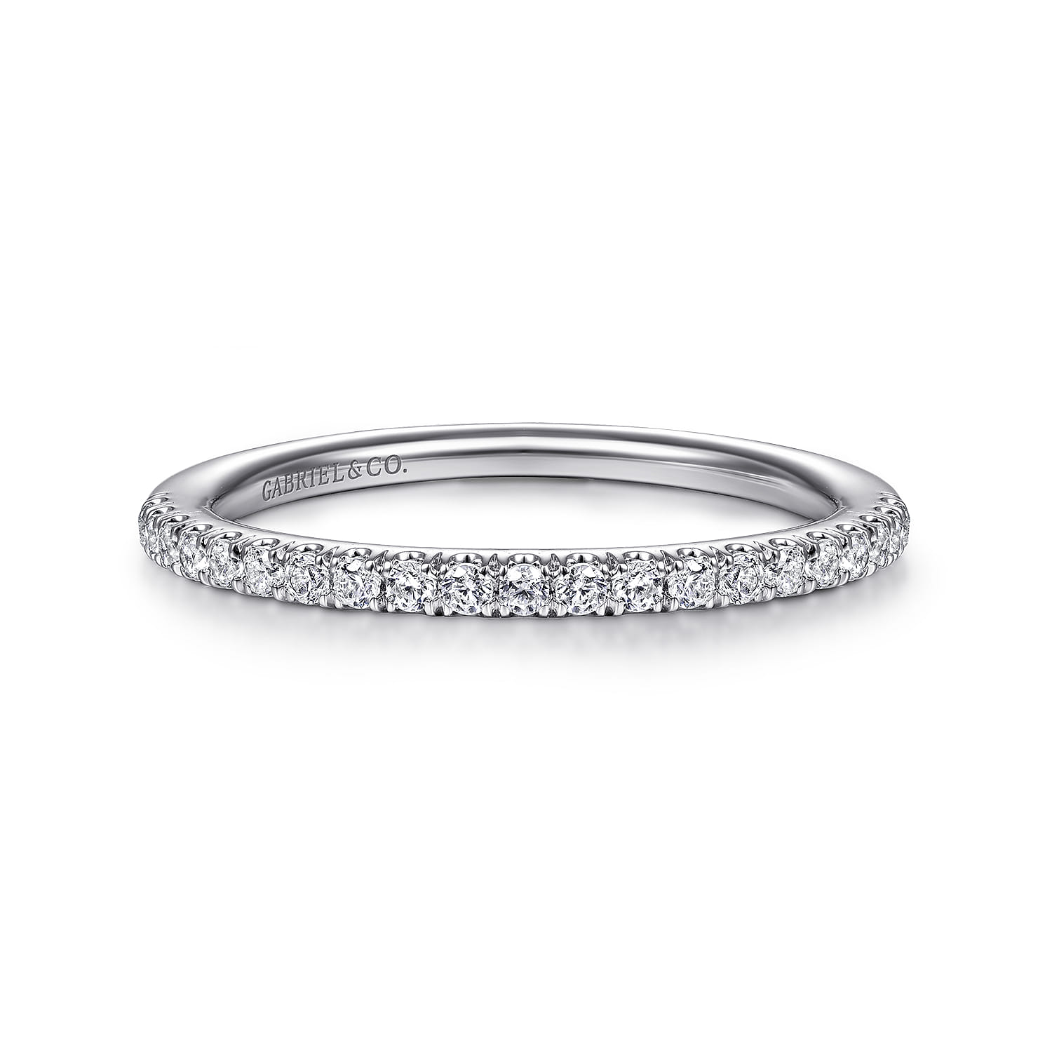 18K White Gold Matching Wedding Band - 0.22 ct - Shot 1