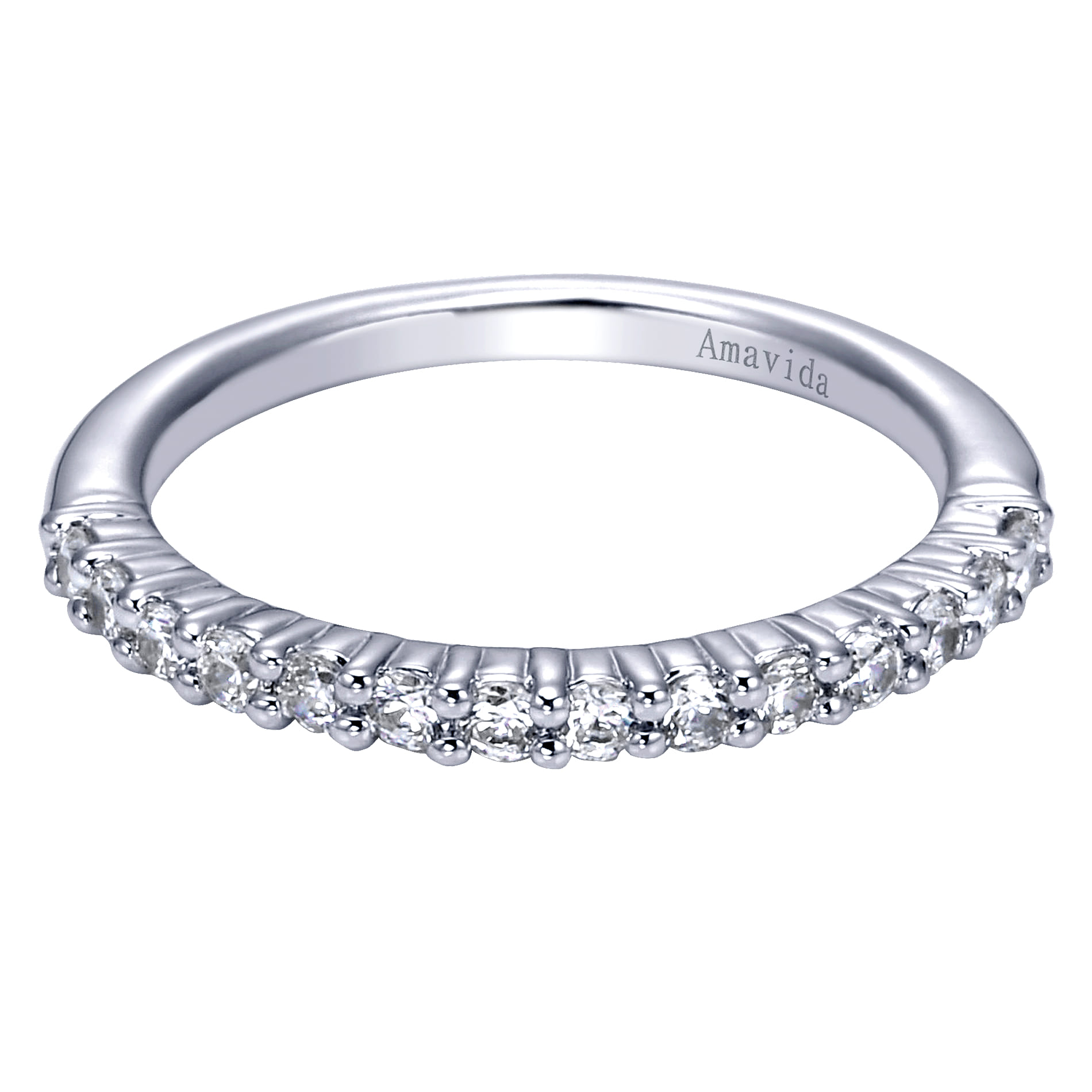 18K White Gold Matching Wedding Band - 0.33 ct - Shot 1