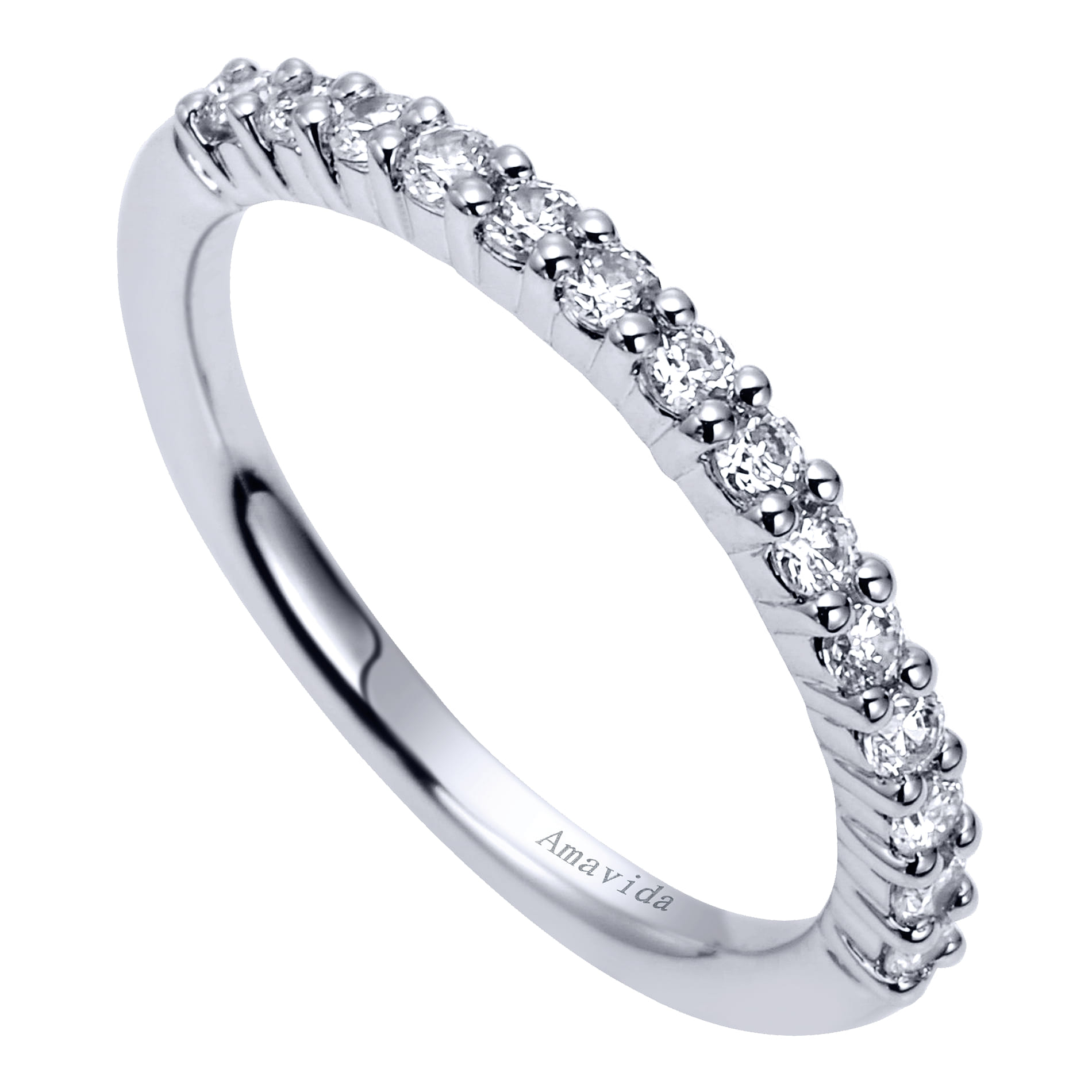 18K White Gold Matching Wedding Band - 0.33 ct - Shot 3