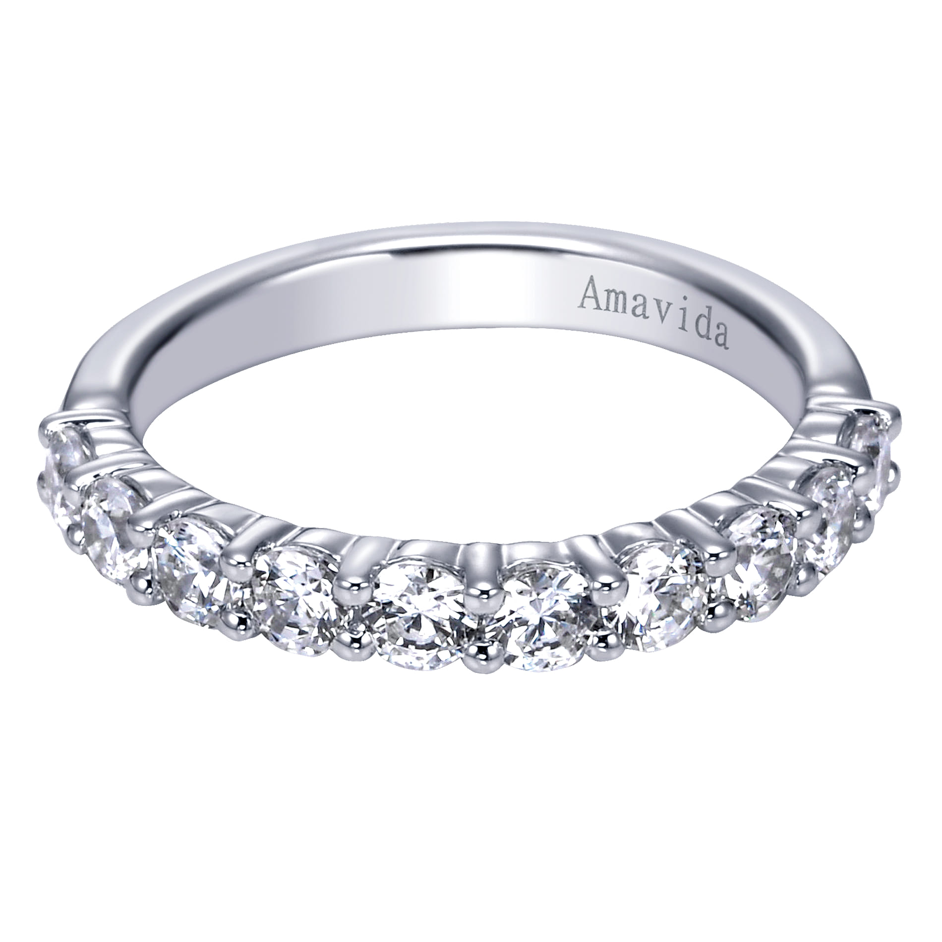 18K White Gold Matching Wedding Band - 0.95 ct - Shot 1