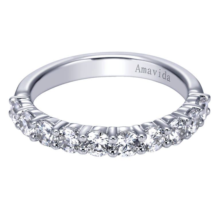 18K White Gold Matching Wedding Band - 0.95 ct - Shot 1