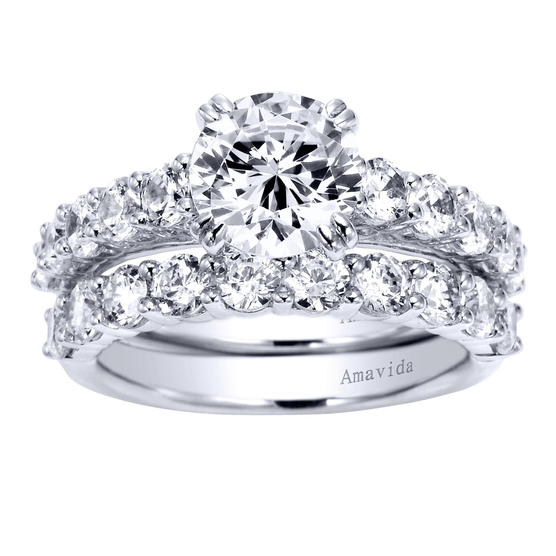 18K White Gold Matching Wedding Band - 0.95 ct - Shot 4