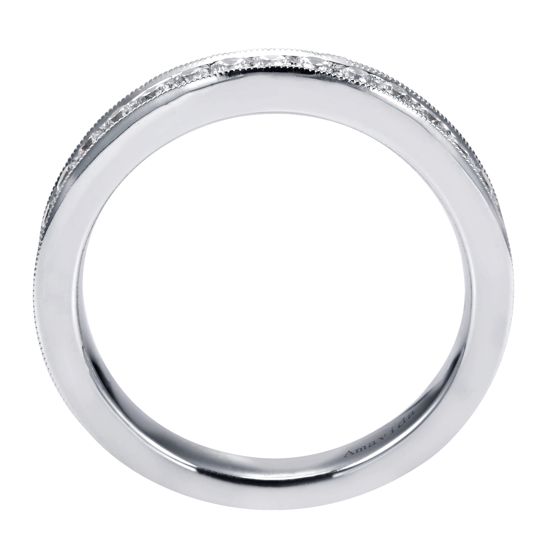 18K White Gold Matching Wedding Band - 0.38 ct - Shot 2