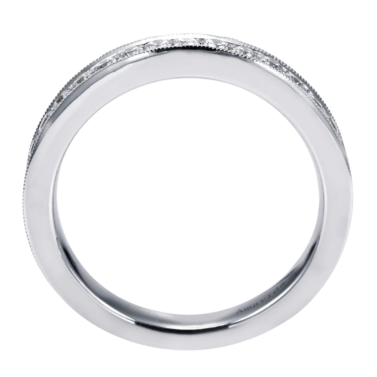 18K White Gold Matching Wedding Band - 0.38 ct - Shot 2