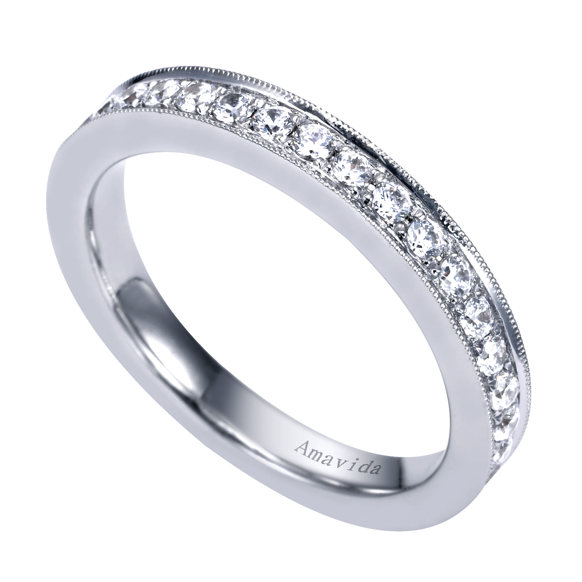 18K White Gold Matching Wedding Band - 0.38 ct - Shot 3