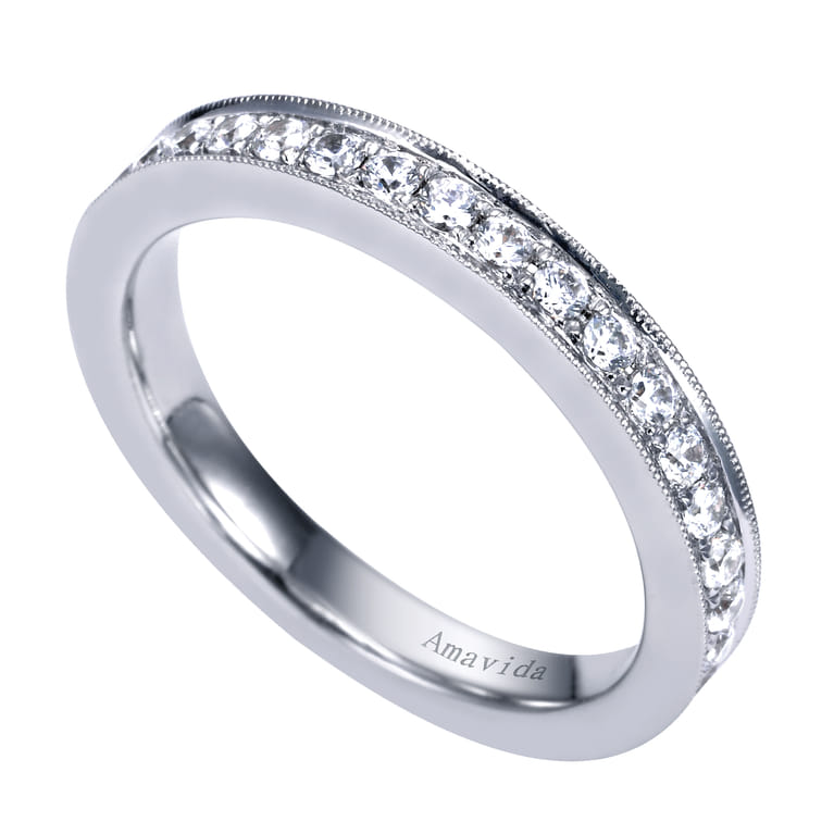 18K White Gold Matching Wedding Band - 0.38 ct - Shot 3