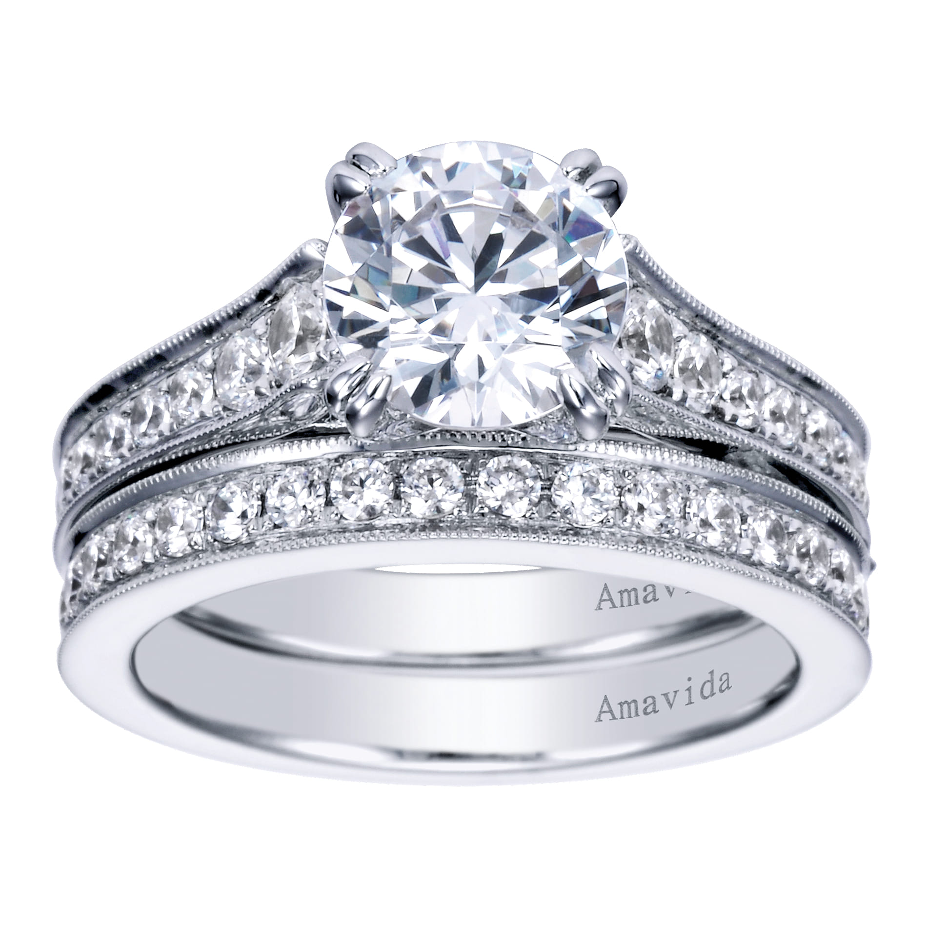 18K White Gold Matching Wedding Band - 0.38 ct - Shot 4