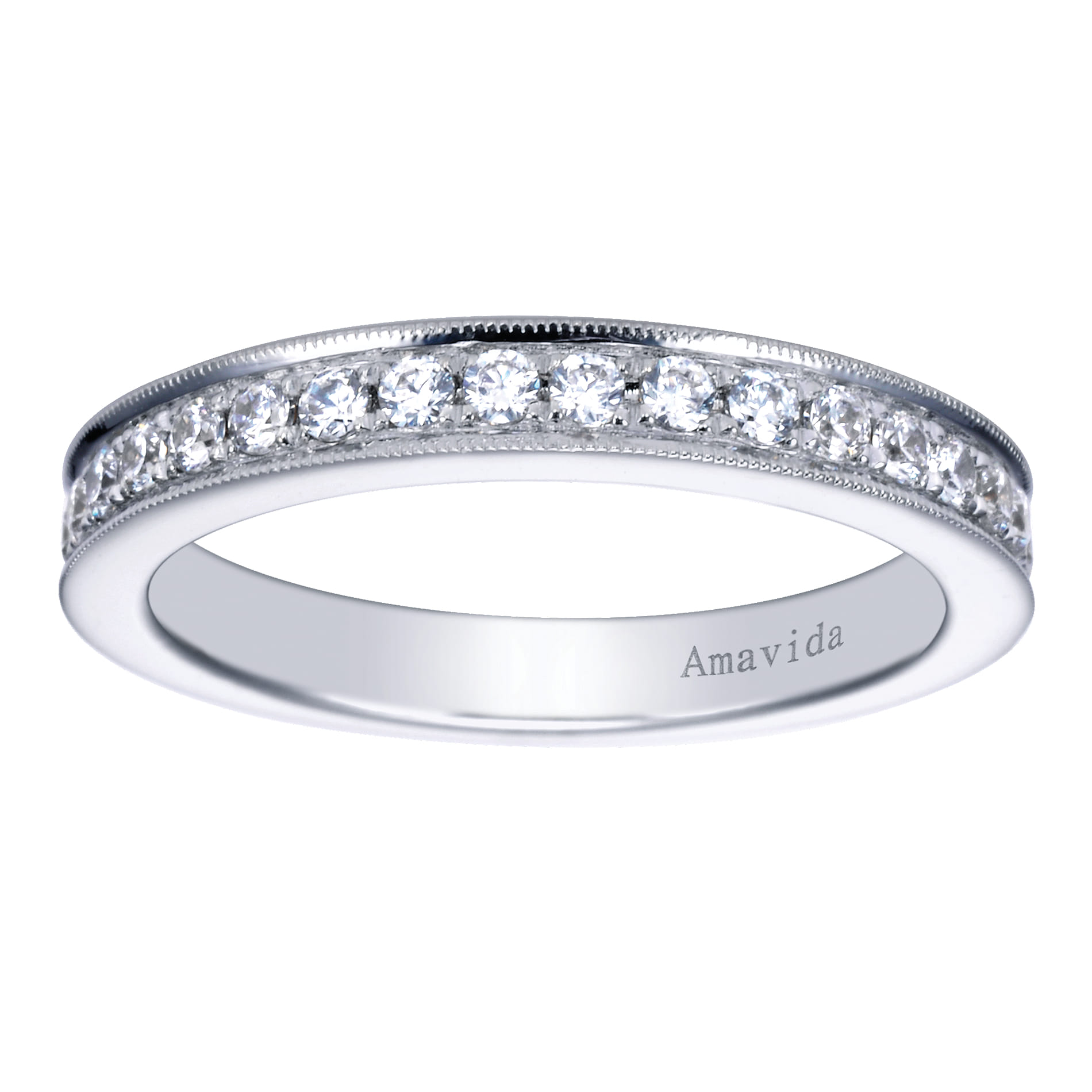18K White Gold Matching Wedding Band - 0.38 ct - Shot 5