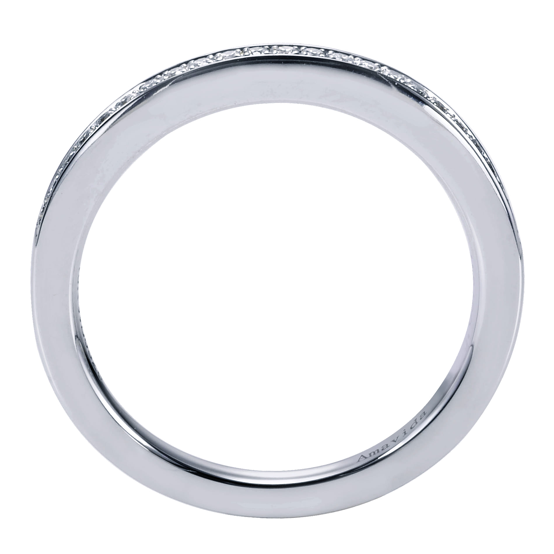 18K White Gold Matching Wedding Band - 0.11 ct - Shot 2