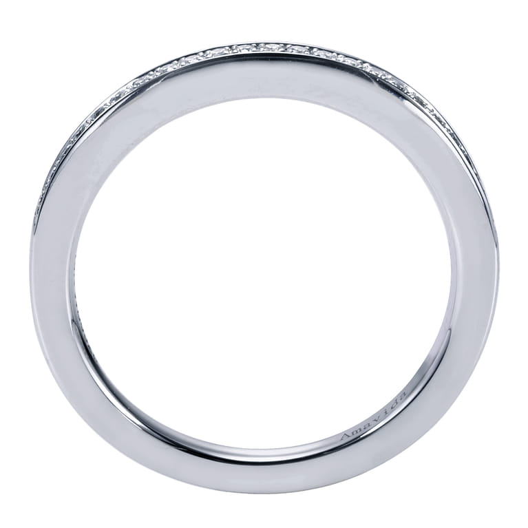18K White Gold Matching Wedding Band - 0.11 ct - Shot 2
